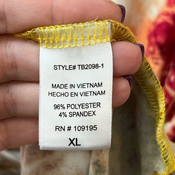 ⚪️ Love an Multicolor Tie-Dye High-Low Top Size XL Fun Festival Hippie Boho - Picture 5 of 9